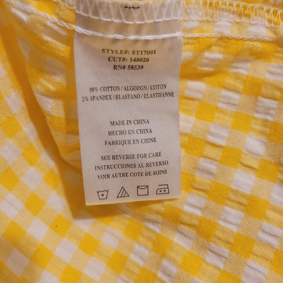 Kut from the Kloth Yellow Gingham Button Down Shirt - Picture 4 of 7